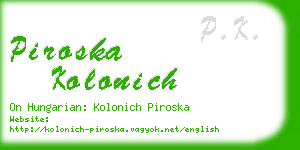 piroska kolonich business card